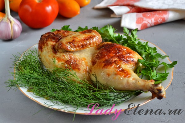 Курица в кефире, запеченная в духовке фото рецепт