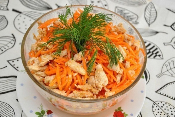Салат из курицы и корейской моркови 