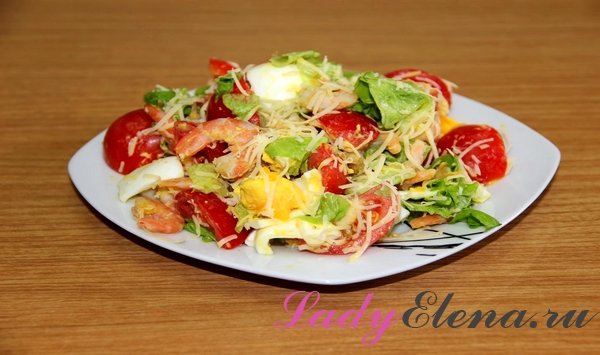 Салат с креветками и сыром фото-рецепт