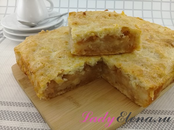Пирог с манкой и яблоками фото-рецепт