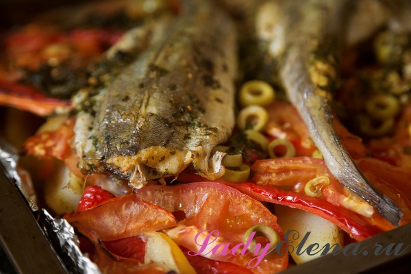 Рыба с овощами в духовке фото-рецепт