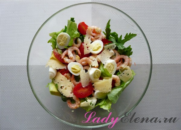 Салат с авокадо и креветками фото-рецепт