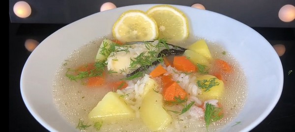 Рисовый суп с рыбой