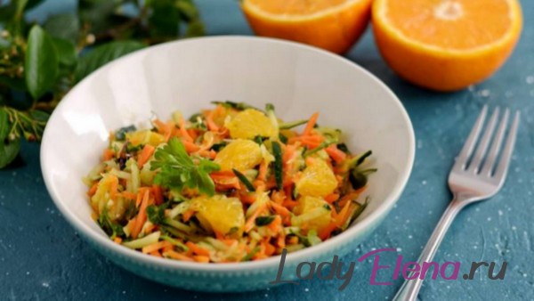 Апельсины и морковка в салате