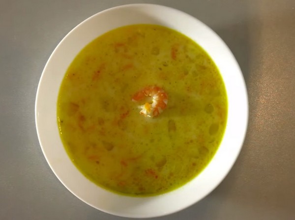 Сырный суп с креветками 