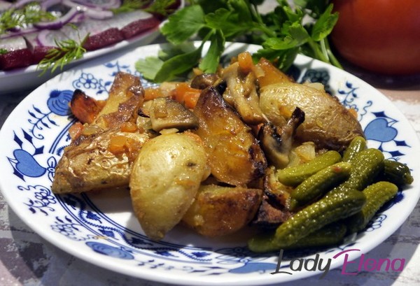 Вкусная картошка с грибами