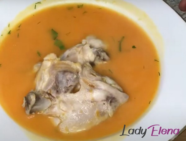 Тыквенный суп из курицы 