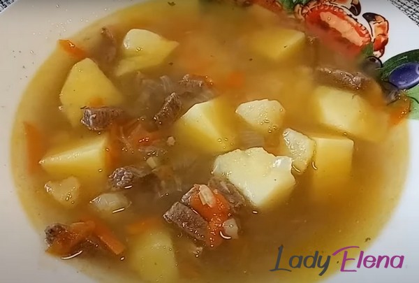 Картофельный суп из говядины 