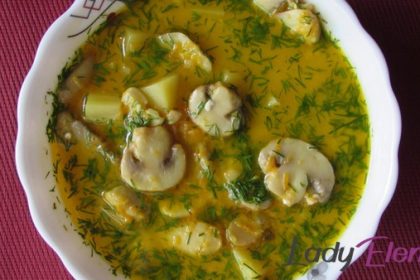 Сырный суп с грибами фото-рецепт